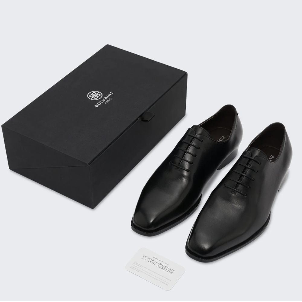 Bolvaint Cioni Mens Shoes 11 EU 44 Black Oxford Whole Cut Leather Dress Shoe